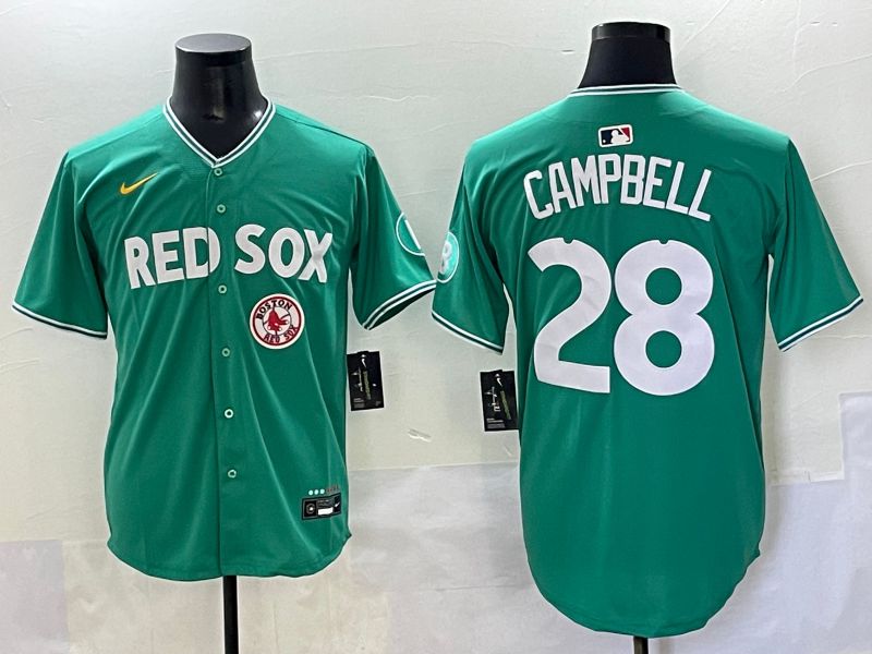 Men 2025 Boston Red Sox #28 Campbell Dark Green Joint Name Nike MLB Jersey style 10->boston red sox->MLB Jersey